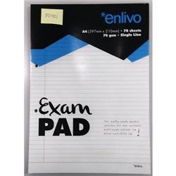 Enlivo Exam Pad A4 70 Sheets 70gsm