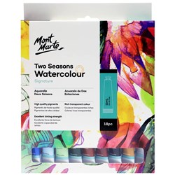 Mont Marte Paint Set - Two Seasons Pastel Colours Watercolour Paint 18pc x 12ml