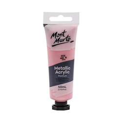 Mont Marte Metallic Acrylic Paint Tube Premium 50ml - Pink