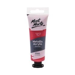 Mont Marte Metallic Acrylic Paint Tube Premium 50ml - Magenta