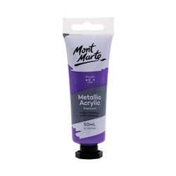 Mont Marte Metallic Acrylic Paint Tube Premium 50ml - Purple