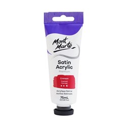 Mont Marte Satin Acrylic Paint Premium 75ml Tube - Crimson