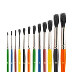 DataMax Bristle Brush Set No.1-12 Round 12 Pack - Theodist