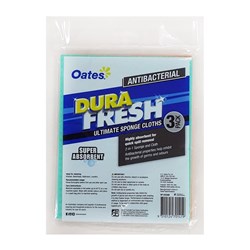 Oates Durafresh Antibacterial Sponge Cloths Pk3