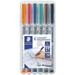 Staedtler WP6NM Lumocolor Non-Permanent Marker Pen Medium 1.0mm 6 Pack - Theodist