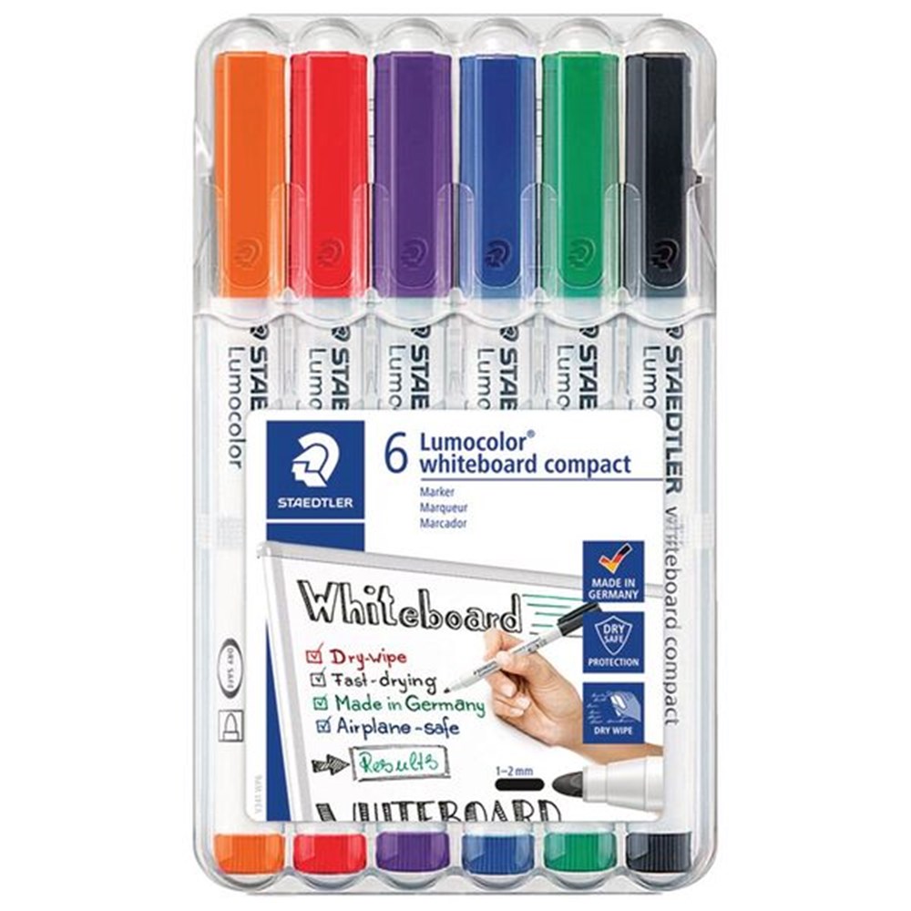 Staedtler Lumocolor Compact Whiteboard Marker Assorted 6 Pack