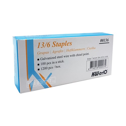 KW-triO 00136 Staples 13/6 1200 Pcs/Box - Theodist