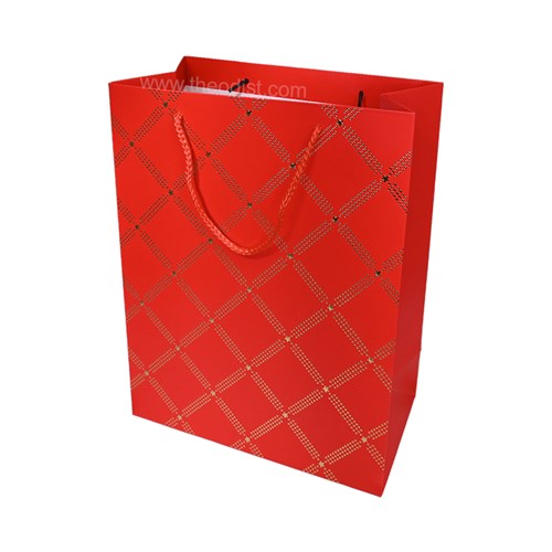 Gift Bag Criss Cross Assorted Colours Medium 26x32x12cm_3 - Theodist