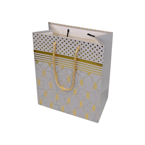 Gift Bag Wavy Lines Assorted Colours Small 18x23x10cm with gold design_3 - Theodist