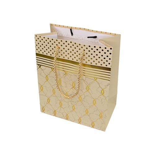 Gift Bag Wavy Lines Assorted Colours Small 18x23x10cm with gold design_4 - Theodist