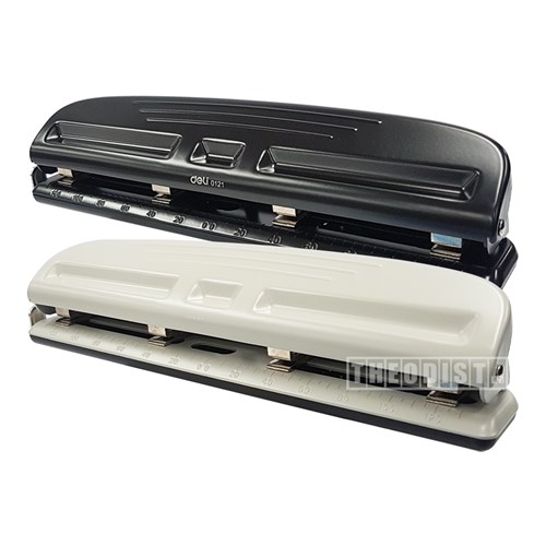 Deli 0121 4-Hole Punch 10 Sheets, Black/Grey - Theodist