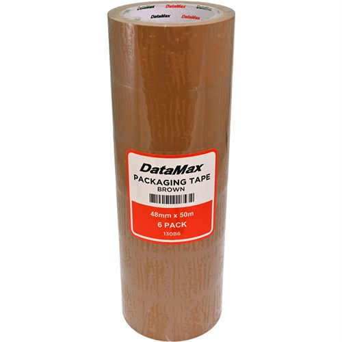 DataMax 130B6 Packaging Tape Brown, 6 Pack, 48mmx50m - Theodist