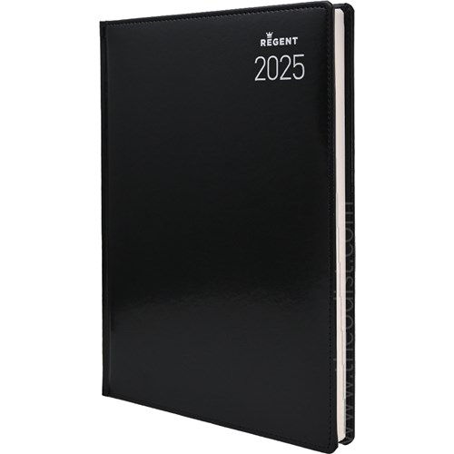 Regent 140BLK 2025 A4 Diary Black Day to Page - Theodist