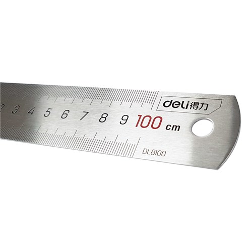 Deli Stainless Steel Ruler 100cm_1 - Theodist