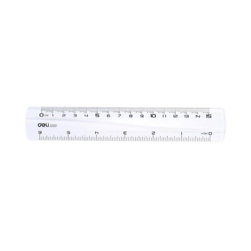 Deli G00112 Transparent Plastic Ruler 15cm - Theodist