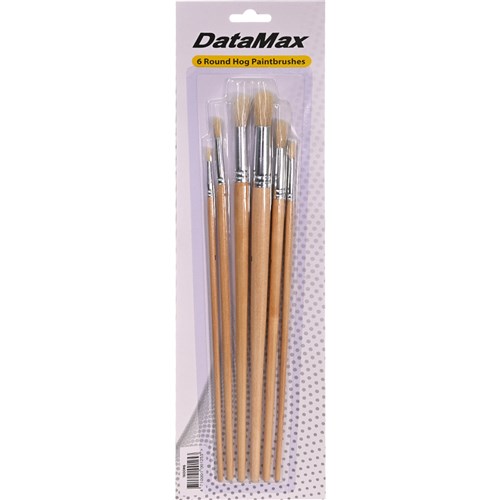 DataMax 1600R6 Round Hog Paint Brush 6 Pack - Theodist