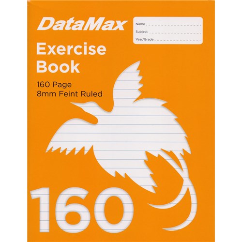 DataMax 160P Exercise Book 160 Page 8mm Feint Ruled, Orange - Theodist