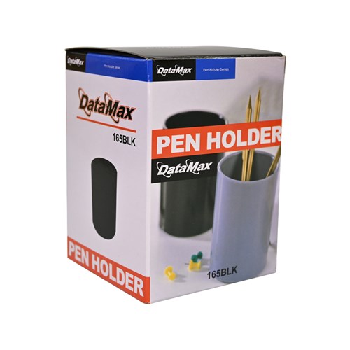 Datamax 165BLK Plastic Pen Holder Round, Black - Theodist