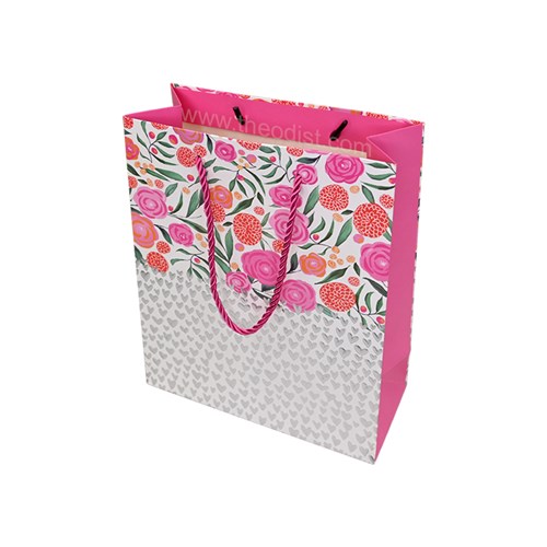 Gift Bag Flowers Assorted Designs Small 18x23x8cm_2 - Theodist