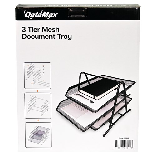 DataMax 20016 3 Tier Mesh Document Tray Black_2 - Theodist