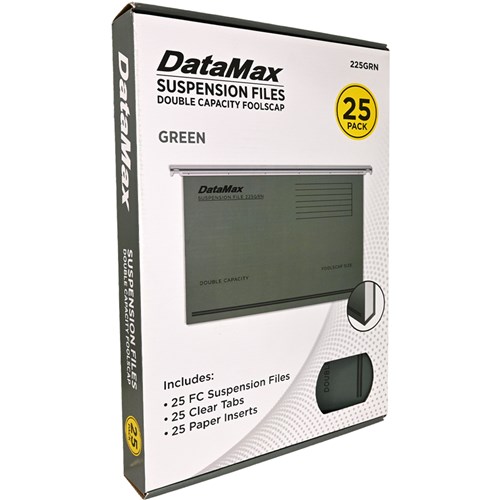 DataMax 225GRN Suspension Folder Foolscap Size Double Capacity Green 25 Pack_1 - Theodist