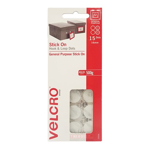 Velcro 25506 Stick On Hook & Loop Dots 15 Pack - Theodist