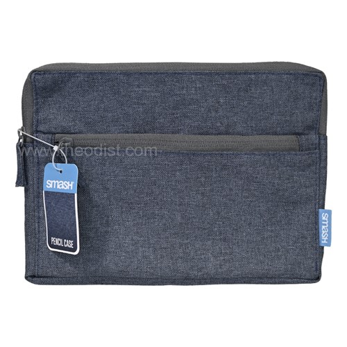 Smash 31435 Twin Zip Pencil Case, Denim - Theodist