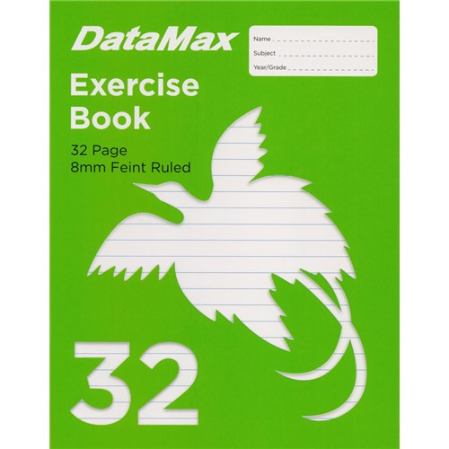 DataMax 32P Exercise Book 32 Page 8mm Feint Ruled, Green - Theodist