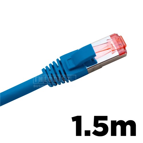 Hypertec MSSPC6ASBL1.5 1.5 Metre 4 Pair LSZH Shielded RJ45 - RJ45 Slim Cat6A Blue Patch Lead - Theodist