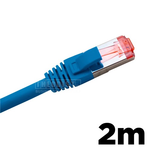 Hypertec MSSPC6ASBL2 2 Metre 4 Pair LSZH Shielded RJ45 - RJ45 Slim Cat6A Blue Patch Lead - Theodist