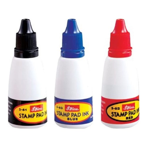 Shiny S-62 Stamp Pad Ink 28mL Black, Blue, Red - Theodist