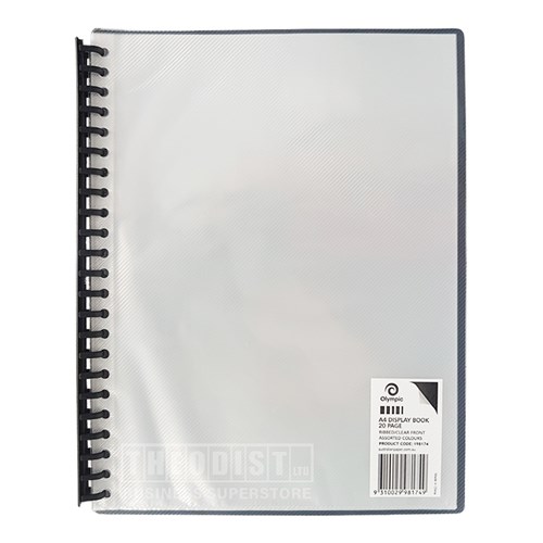 Olympic 34160 A4 Display Books 20 Pages Ribbed/Clear Front - Theodist