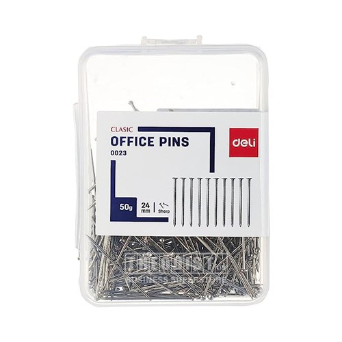 Deli 0023 Office Pins 24mm 50g Pack - Theodist