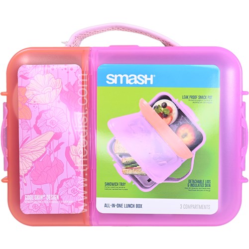 Smash 35044 All in One Lunch Box, 3 Compartments, Insulated Cool Skin Design_2 - Theodist