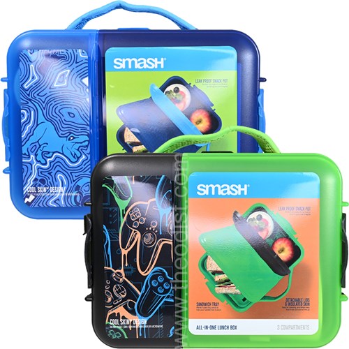 Smash 35045 All in One Lunch Box, 3 Compartments, Insulated Cool Skin Designs - Theodist