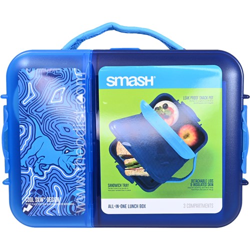 Smash 35045 All in One Lunch Box, 3 Compartments, Insulated Cool Skin Designs_1 - Theodist