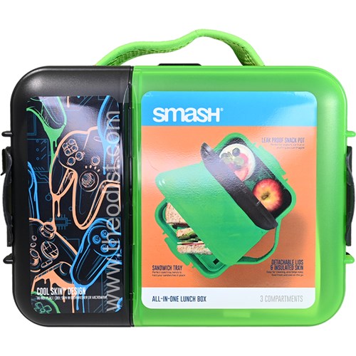 Smash 35045 All in One Lunch Box, 3 Compartments, Insulated Cool Skin Designs_2 - Theodist