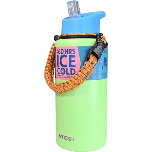Smash Blue 35055 Double Wall Stainless Steel Handle Sipper Water Bottle 1L, Up to 60HRS Ice Cold_2 - Theodist