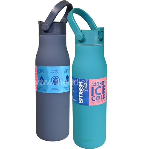 Smash Blue 35068 Double Wall Stainless Steel Slide Sipper Water Bottle 700mL, Up to 40HRS Ice Cold - Theodist