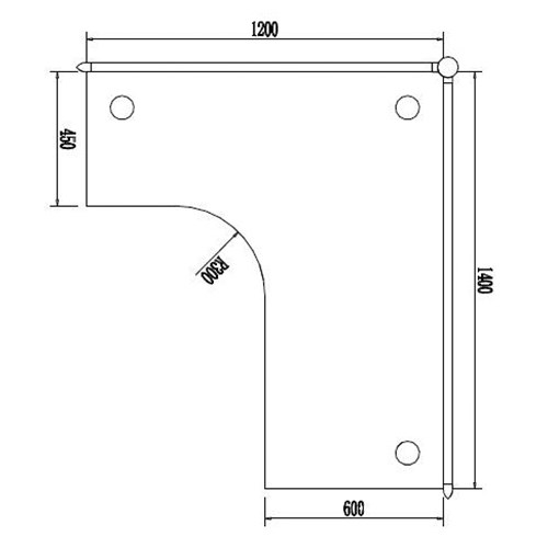 Partitioned Workstations 1 Person Compact L-Shaped Cubicle Desk, Left - 1400mm X 1200mm_2 - Theodist