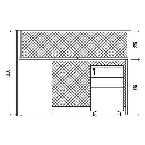 Partitioned Workstations 1 Person Compact L-Shaped Cubicle Desk, Left - 1400mm X 1200mm_3 - Theodist