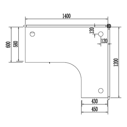 Partitioned Workstations 1 Person Compact L-Shaped Cubicle Desk, Right - 1400mm X 1200mm_2 - Theodist