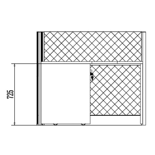 Partitioned Workstations 1 Person Compact L-Shaped Cubicle Desk, Right - 1400mm X 1200mm_4 - Theodist