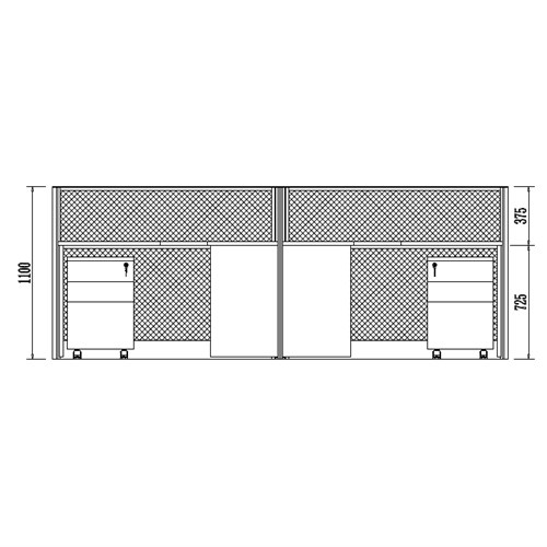 Partitioned Workstations 2 Person Compact T-Shaped Cubicle Desk - 2800mm X 1200mm_3 - Theodist