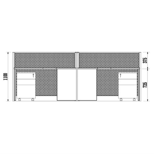 Partitioned Workstations 4 Person Compact Desks - 2832mm X 2432mm_3 - Theodist