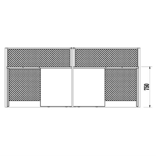 Partitioned Workstations 4 Person Compact Desks - 2832mm X 2432mm_4 - Theodist