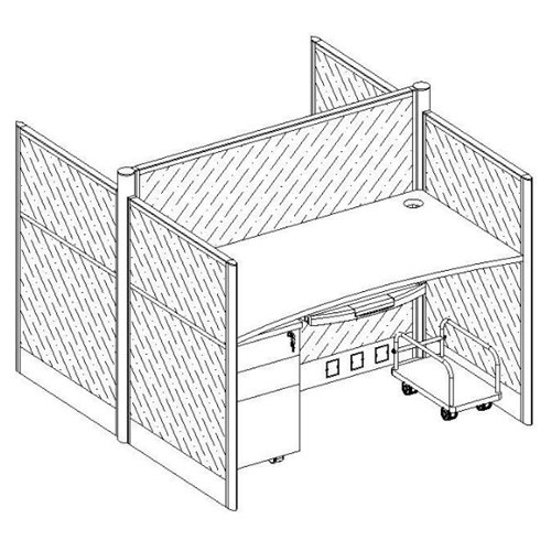 Partitioned Workstations 2 Person Desks 1400x1500mm_1 - Theodist