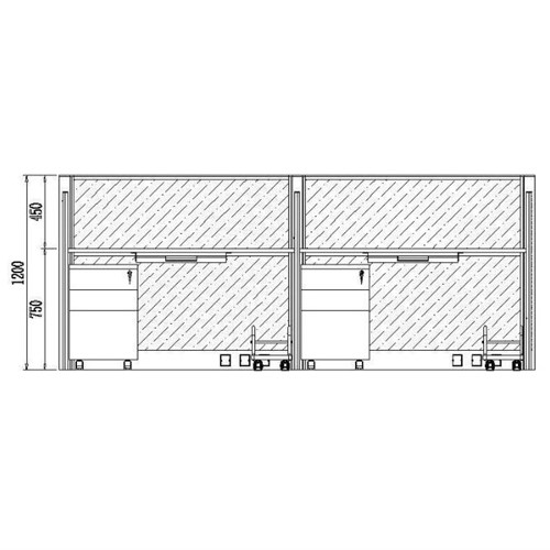 Partitioned Workstation 4 Person Desks 2800x1500mm_3 - Theodist