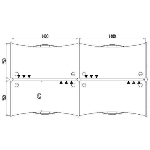 Partitioned Workstation 4 Person Desks 2800x1500mm_2 - Theodist