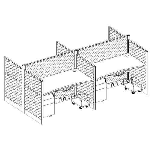 Partitioned Workstation 4 Person Desks 2800x1500mm_1 - Theodist